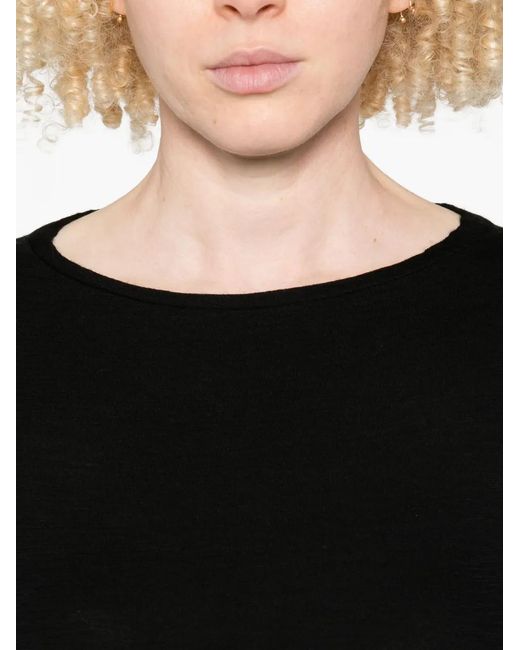 Liviana Conti Black Lucrezia Long-Sleeve Round-Neck T-Shirt