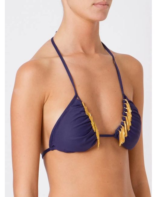 Amir Slama Blue Triangle Bikini Top