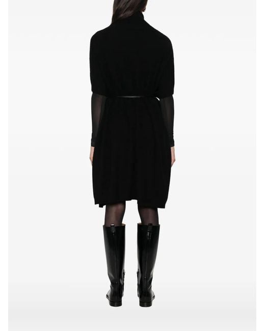 Philo-Sofie Cashmere Black Belted High-Neck Cape