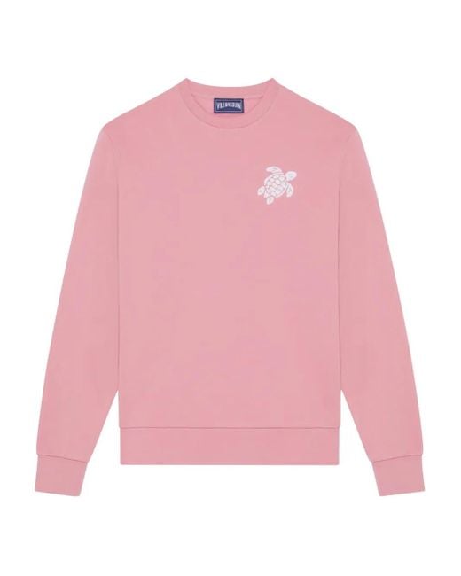 Vilebrequin Pink Turtle-Embroidered Sweatshirt for men