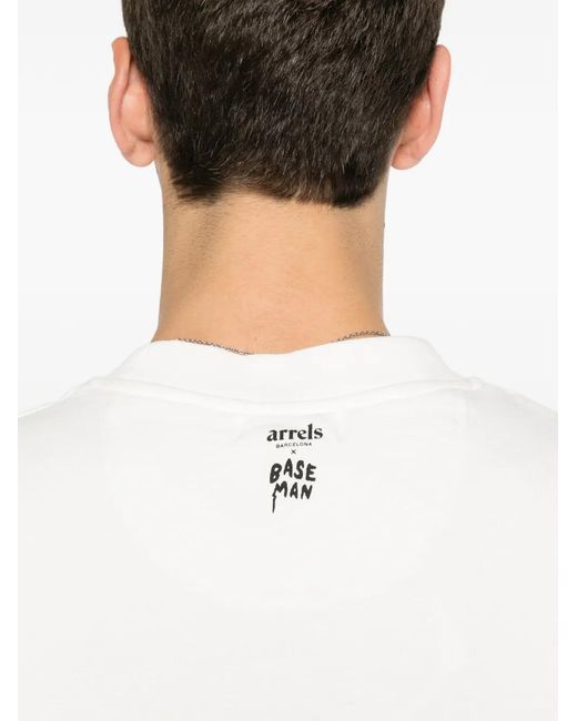 ARRELS Barcelona White Cat-Embroidered Sweatshirt for men