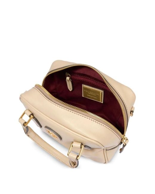 Borsa Tote Con Placca Logo di The Bridge in Natural