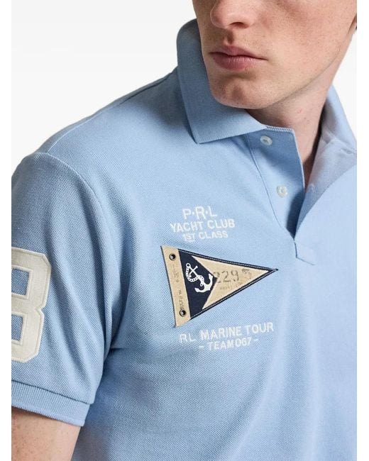 Polo Ralph Lauren Blue Logo-Embroidered Polo Shirt for men