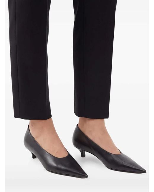 Totême Black Sharp Nappa Kitten Pumps