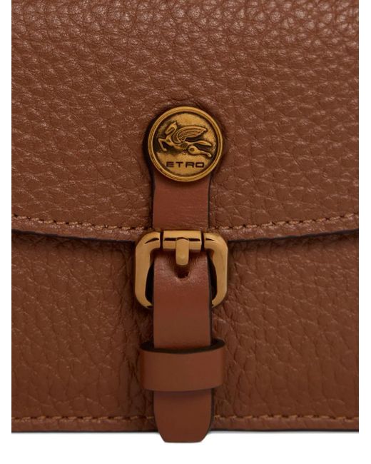 Etro Brown Tumbled-Leather Card Holder