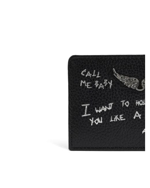 Zadig & Voltaire Black Zv Pass Grained Graffiti
