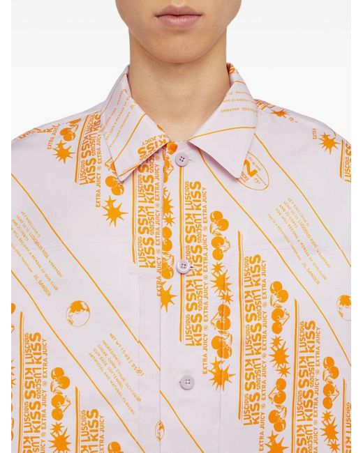 Camisa de manga corta con estampado gráfico Jil Sander de hombre de color White