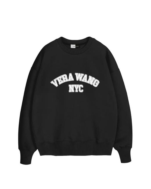 Vera Wang Black Sweat College À Col Rond En Coton
