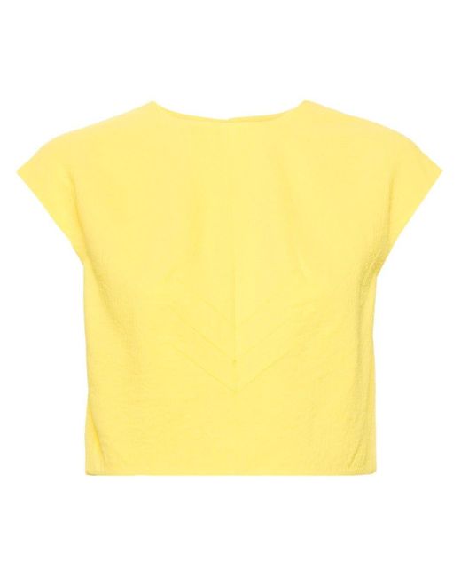 Emilia Wickstead Yellow Veronique Cropped Top - Women's - Elastane/acetate/viscose/silk