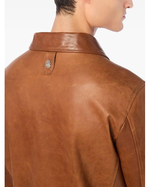 Billionaire Brown Logo-Embroidered Jacket for men