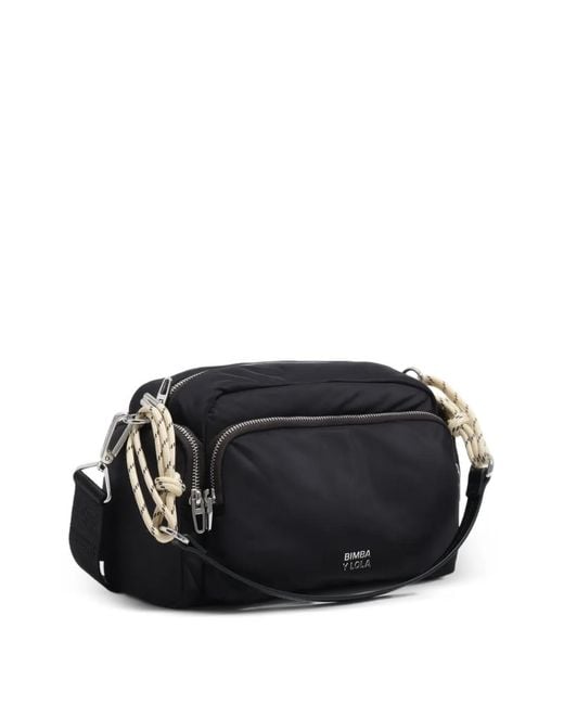 Bimba Y Lola Black Zip Rope Mini Bag