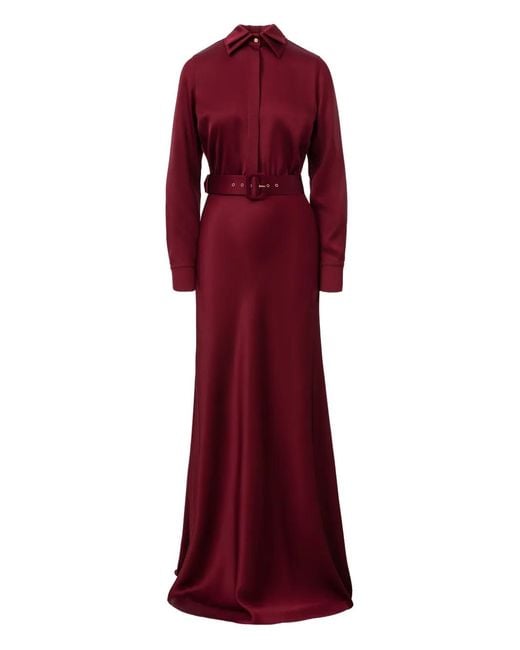 Il Volo Red Kate Belted Maxi Dress