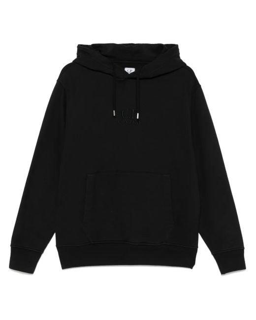 Felpa Con Cappuccio E Logo di C P Company in Black da Uomo