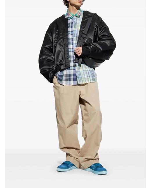 Comme des Garçons Blue Button-Up Spread Collar Shirt With Chest Pocket For for men