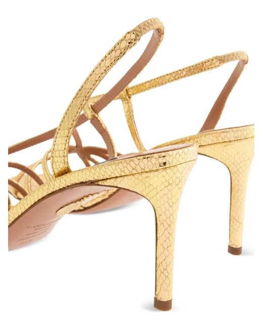 Aquazzura Natural Talk To Me Leather Sandals