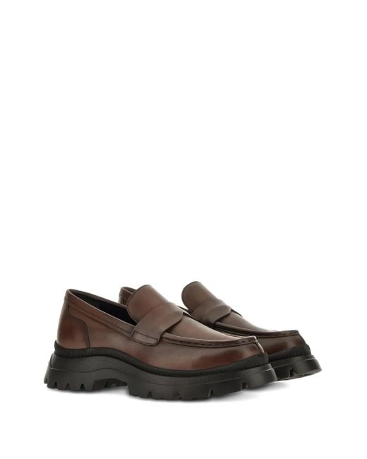 Hogan Brown Round-Toe Loafers for men