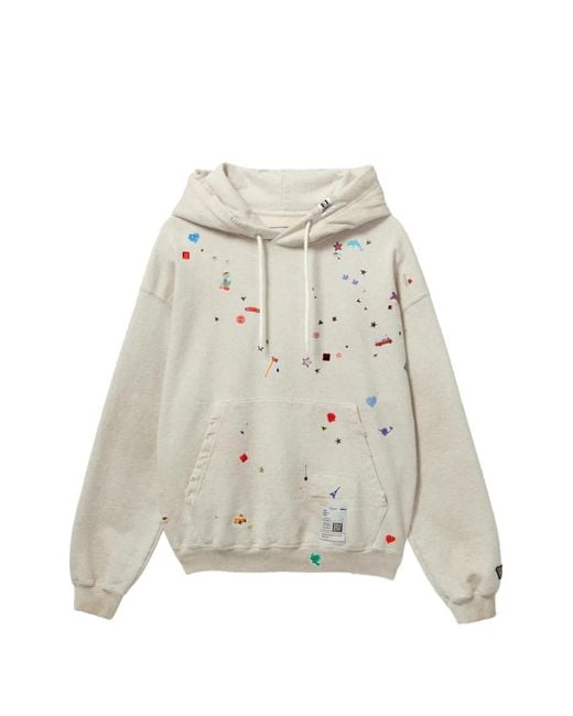 Maison Mihara Yasuhiro White All-Over Graphic Print Hoodie