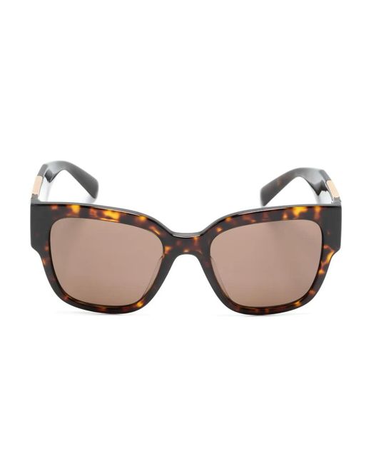 Versace Natural Tortoiseshell-Effect Square-Frame Sunglasses