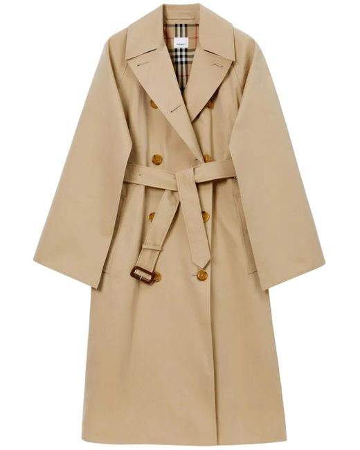 Trench En Coton À Carreaux Burberry en coloris Natural