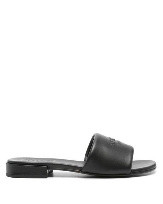 KENZO Black Oki Leather Flat Sandals