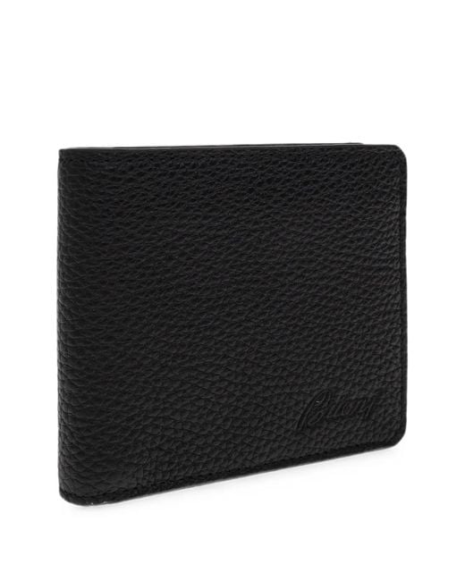 Brioni Black Grained Leather Wallet for men