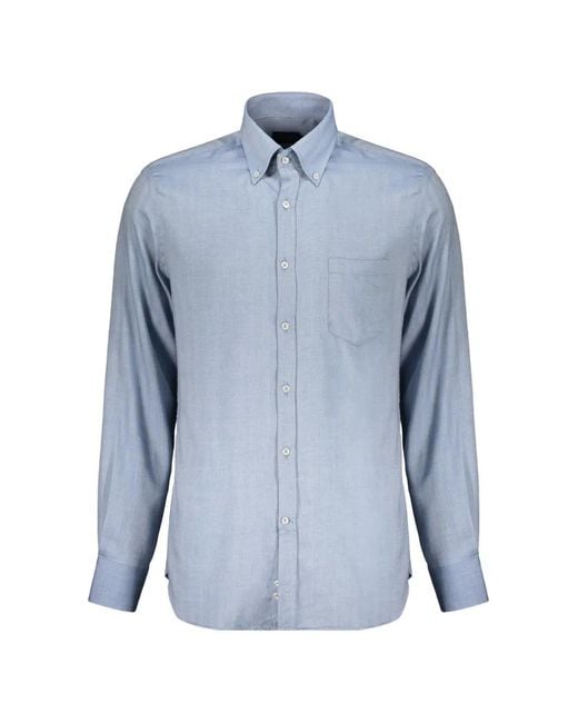 Paul & Shark Blue Button-Down Long-Sleeved Shirt for men