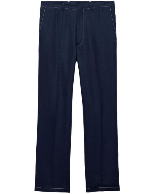 Prada Blue Linen Trousers for men