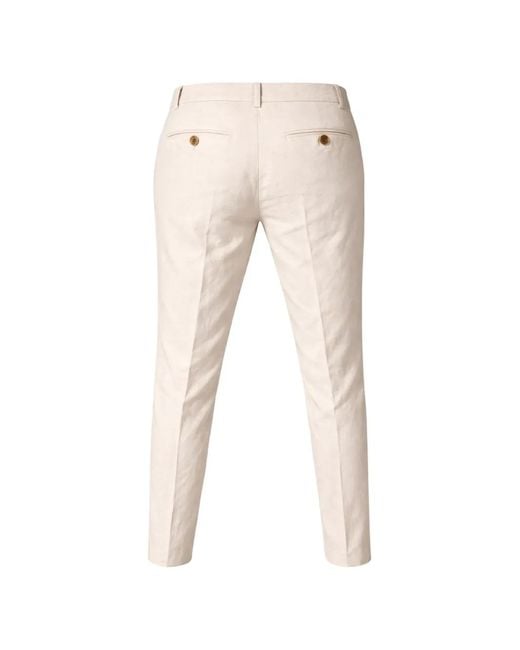 Franzese Collection White Flat-Front Skinny Trousers for men