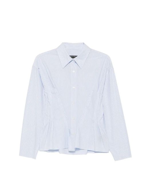 MERYLL ROGGE White Striped Pleated Shirt