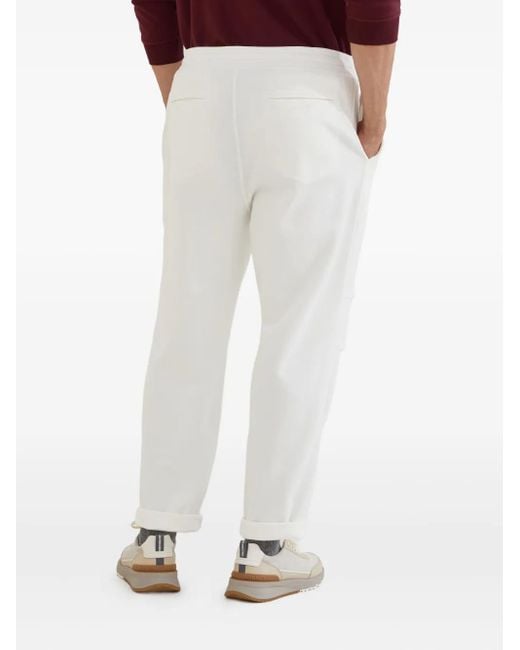 Brunello Cucinelli White French Terry Pants for men