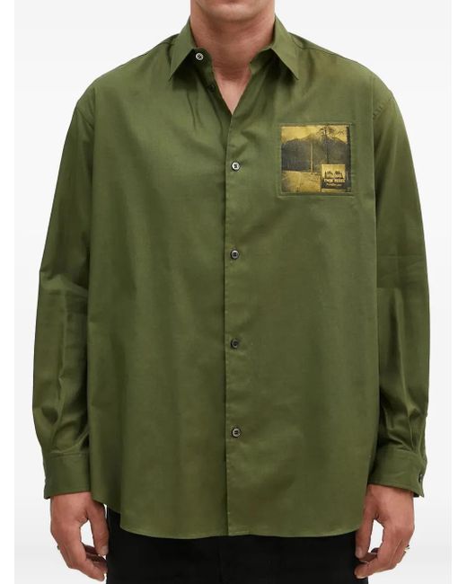Undercover Green Pocket Button Shirt for men