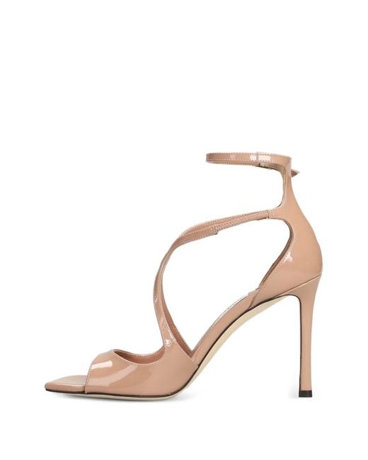Jimmy Choo White Azia Crossover-Strap Sandals