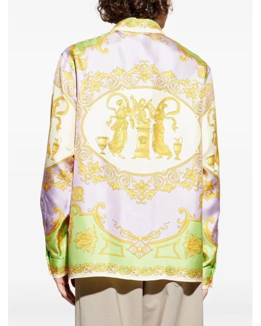 メンズ Versace バロッコプリント シャツ Yellow