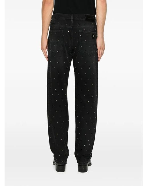 Vaqueros Rectos Con Apliques Amiri de hombre de color Black