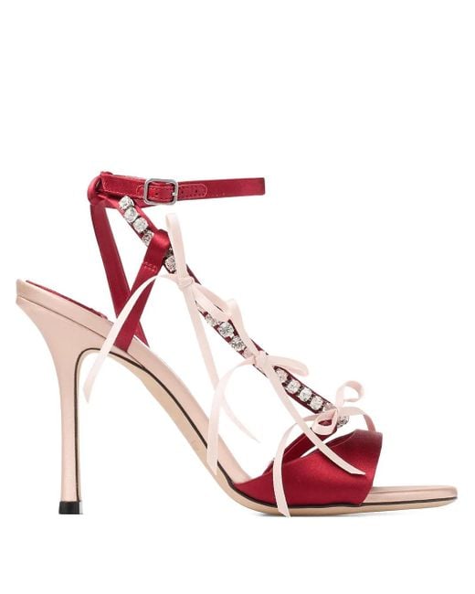 Jimmy Choo Pink Lula 100 Satin Sandals