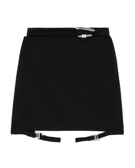 HELIOT EMIL Black Strap-detail High-waist Miniskirt