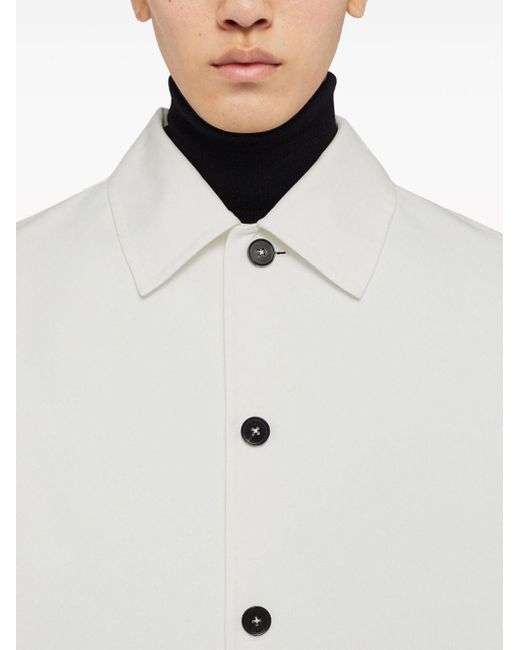 Jil Sander White Long-sleeve Shirt Jacket for men