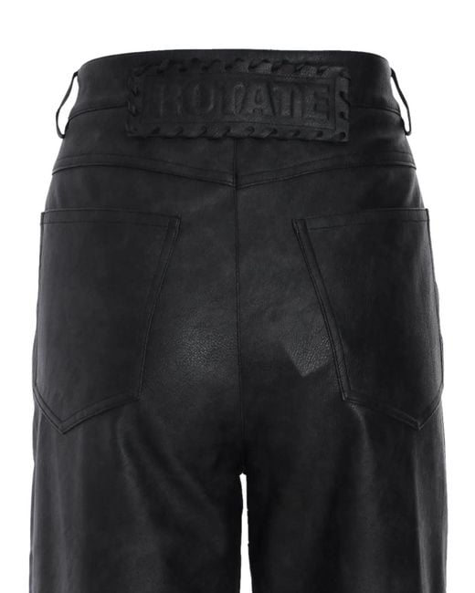 ROTATE BIRGER CHRISTENSEN Black Textured Straight Trousers