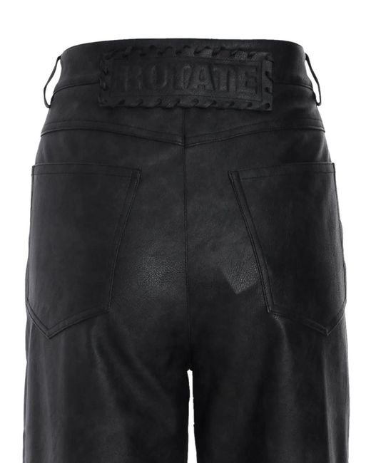 ROTATE BIRGER CHRISTENSEN Black Textured Straight Trousers
