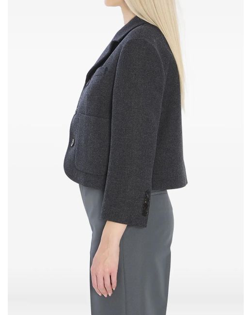 Gucci Gray Tailored Wool Jacket Featuring Cropped Fit