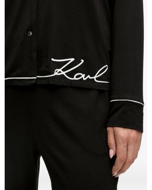 Karl Lagerfeld Black Signature Pajamas
