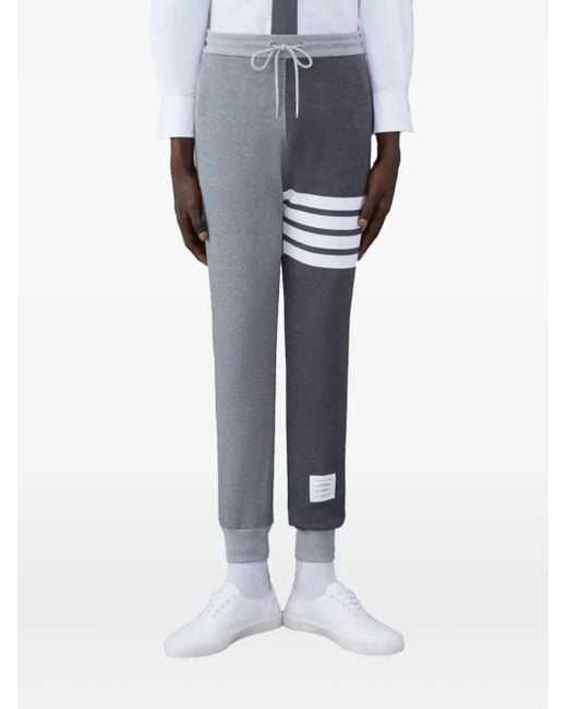 Thom Browne Blue 4-Bar Stripes Track Pants for men