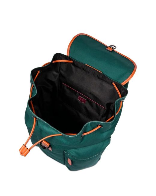 Lancel Green Escapade Drawstring Leather-Trimmed Backpack for men