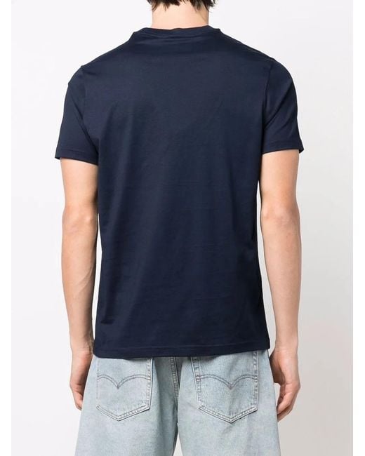 Paul & Shark Blue Logo Patch Cotton T-Shirt for men