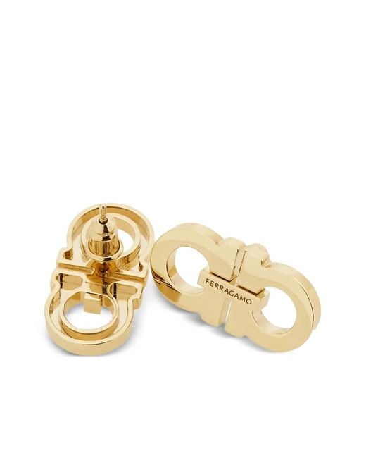 Ferragamo Natural Double Gancini Earrings