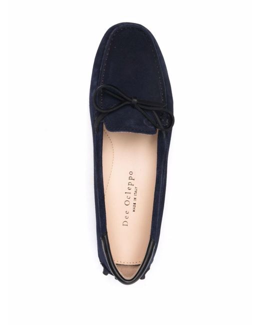 Dee Ocleppo Suede Bow-embellished Loafers in Blue - Lyst