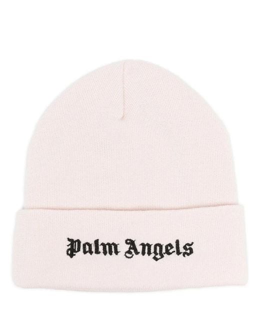 Palm Angels Pink Beanie With Logo for men