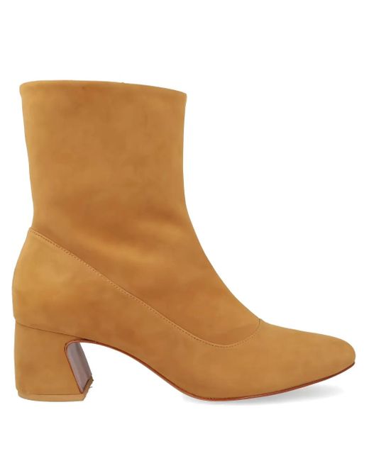 Blue Bird Shoes Brown Block-Heel Ankle Boots