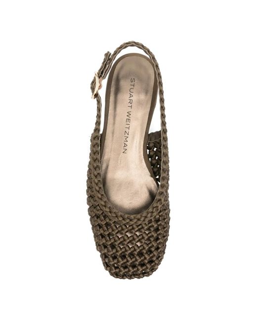 Stuart Weitzman Green Ballerines À Bride Arrière