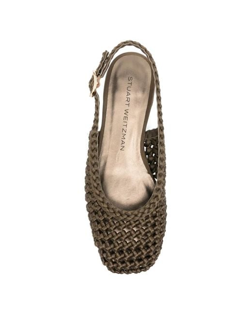 Stuart Weitzman Green Slingback Flat Pumps